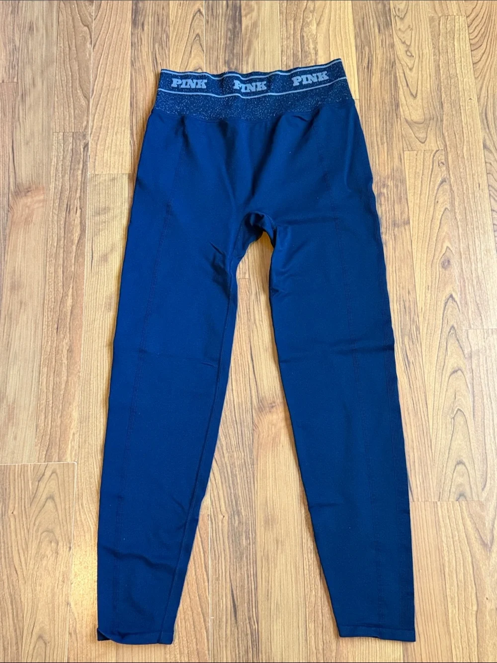 PINK Victoria's Secret Navy Leggings with Logo Waistband